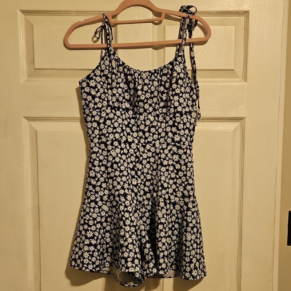 Floral Black and White Dress